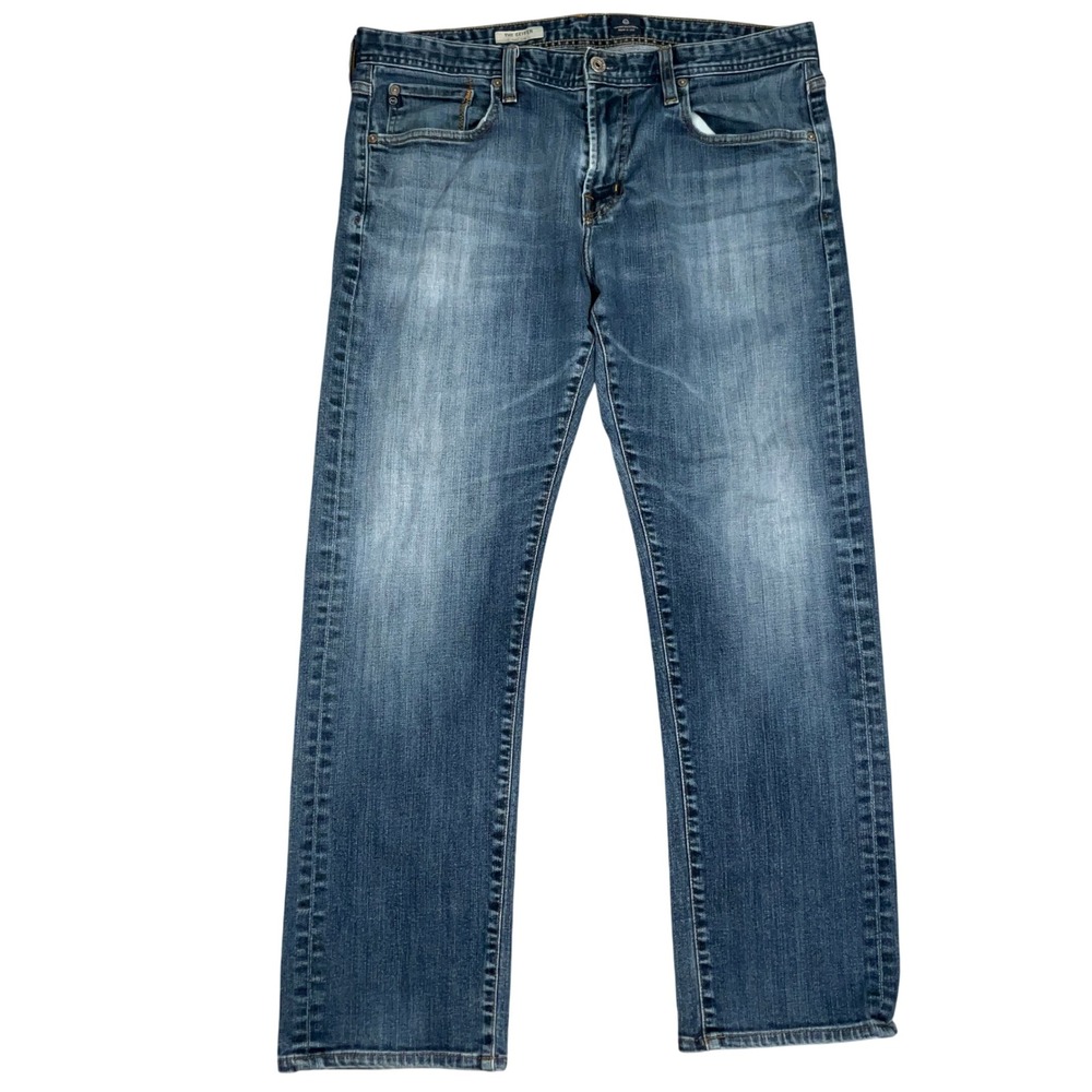 AG Adriano Goldschmied Jeans Mens 36W 30L Blue  Geffen  Slim Straight USA HOLE